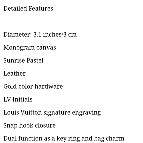 Louis Vuitton Sunrise Pastel Key Charm - Picture 5 of 5